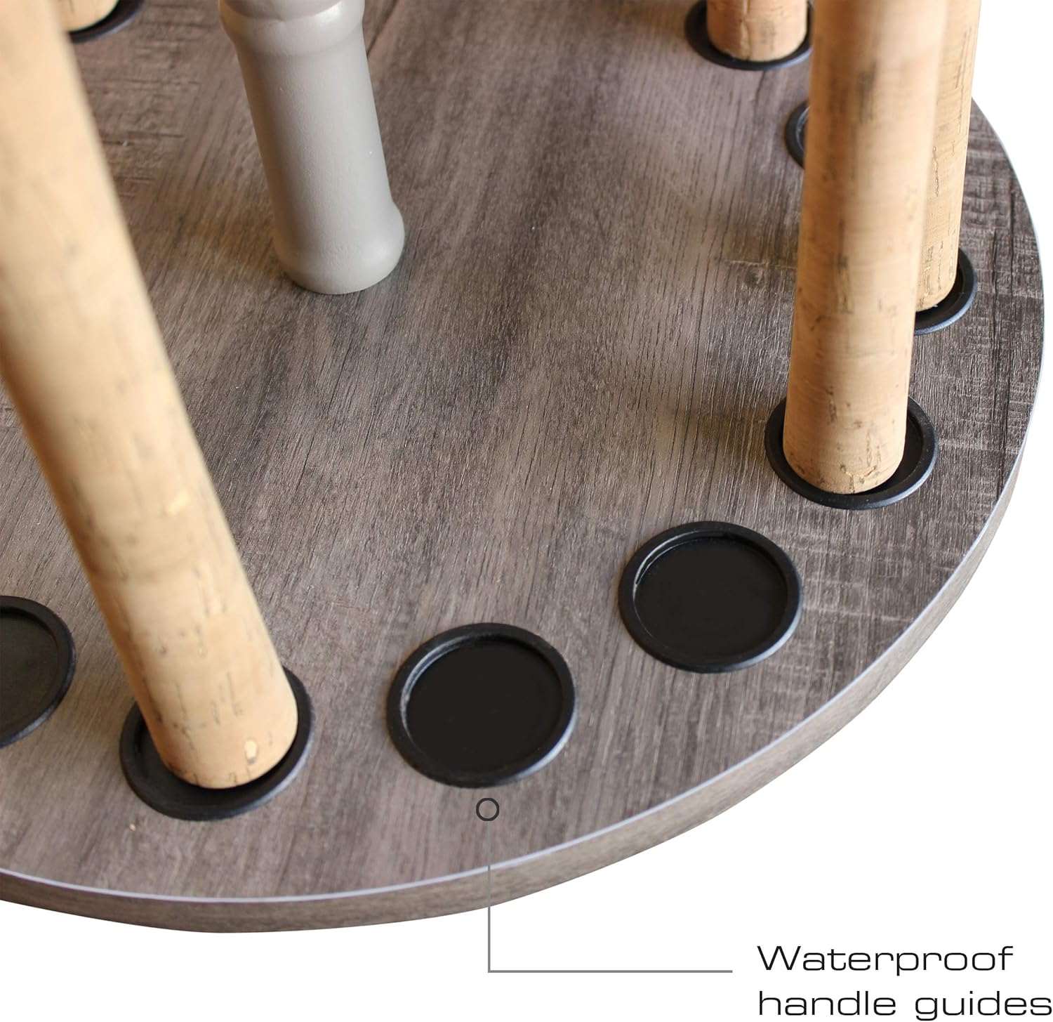 Rush Creek Creations Round 16 Fishing Rod Rack - Fishing Pole Holder and Storage, Barn Wood: Sports & Outdoors