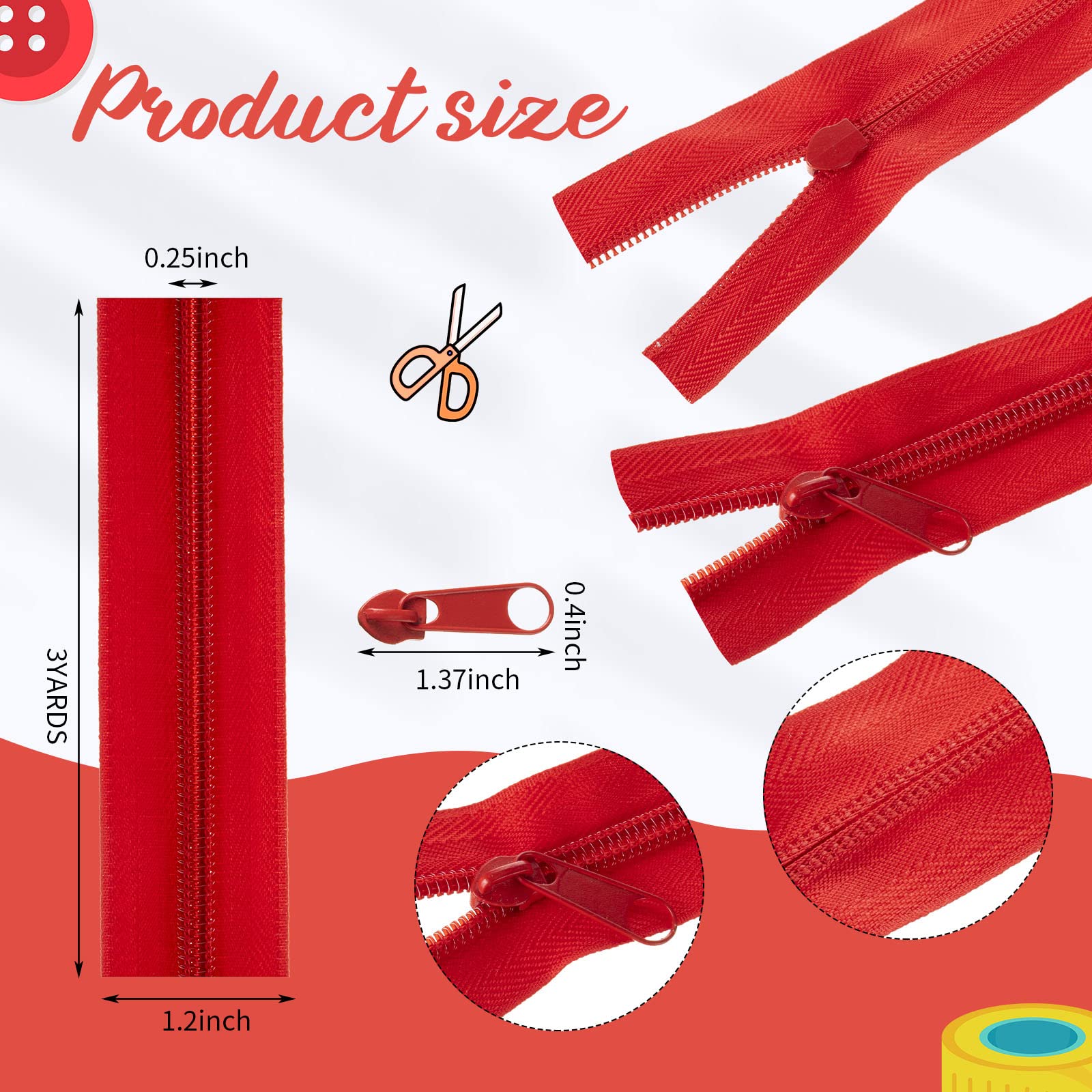 WILLBOND 60 Yards 20 Pcs Sewing Zippers Bulk #5 Nylon Coil Zippers 20 Color Assorted Zipper for Sewing with 200 Zipper Sliders for DIY Tailor Bags Purses Crafts Supplies (Various Color)
