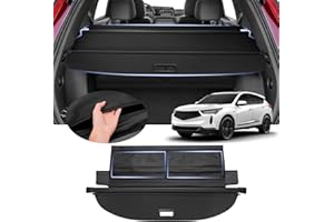 AUTOMIIM Cargo Cover with Extra Leather Pouch for Acura RDX 2019 2020 2021 2022 2023 2024 2025 2026 Retractable Trunk Cargo Cover Rear Accessories Security Shield Shade Upgraded Version