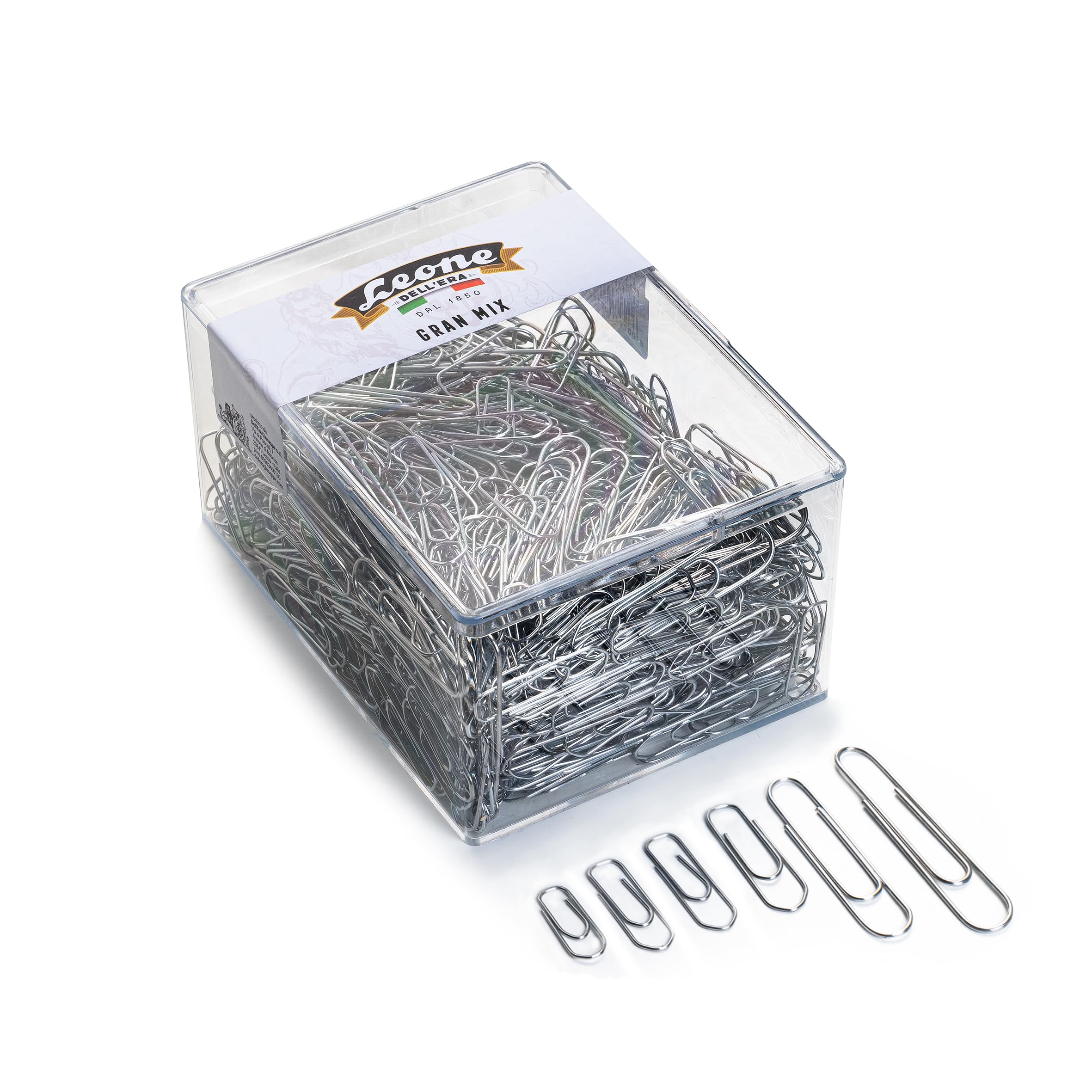 Leone Dell'Era FZ500GMIX Mixed Box of 500 Paperclips