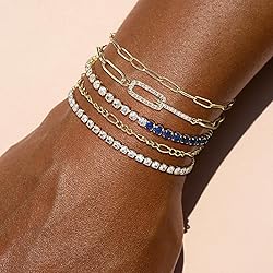 JECOMY Dainty Gold Bracelets for Women - Waterproof