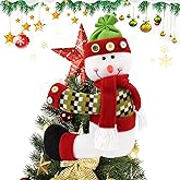 Doitory Christmas Tree Topper Snowman, Unique Funny Design Xmas Decorations, Christmas Tree Wine Bottle Home Curtain Ornaments Party Decor