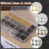 Easusy Leather Rivet Kit, 600 Multicolor Double Cap Rivets & Tools view 3