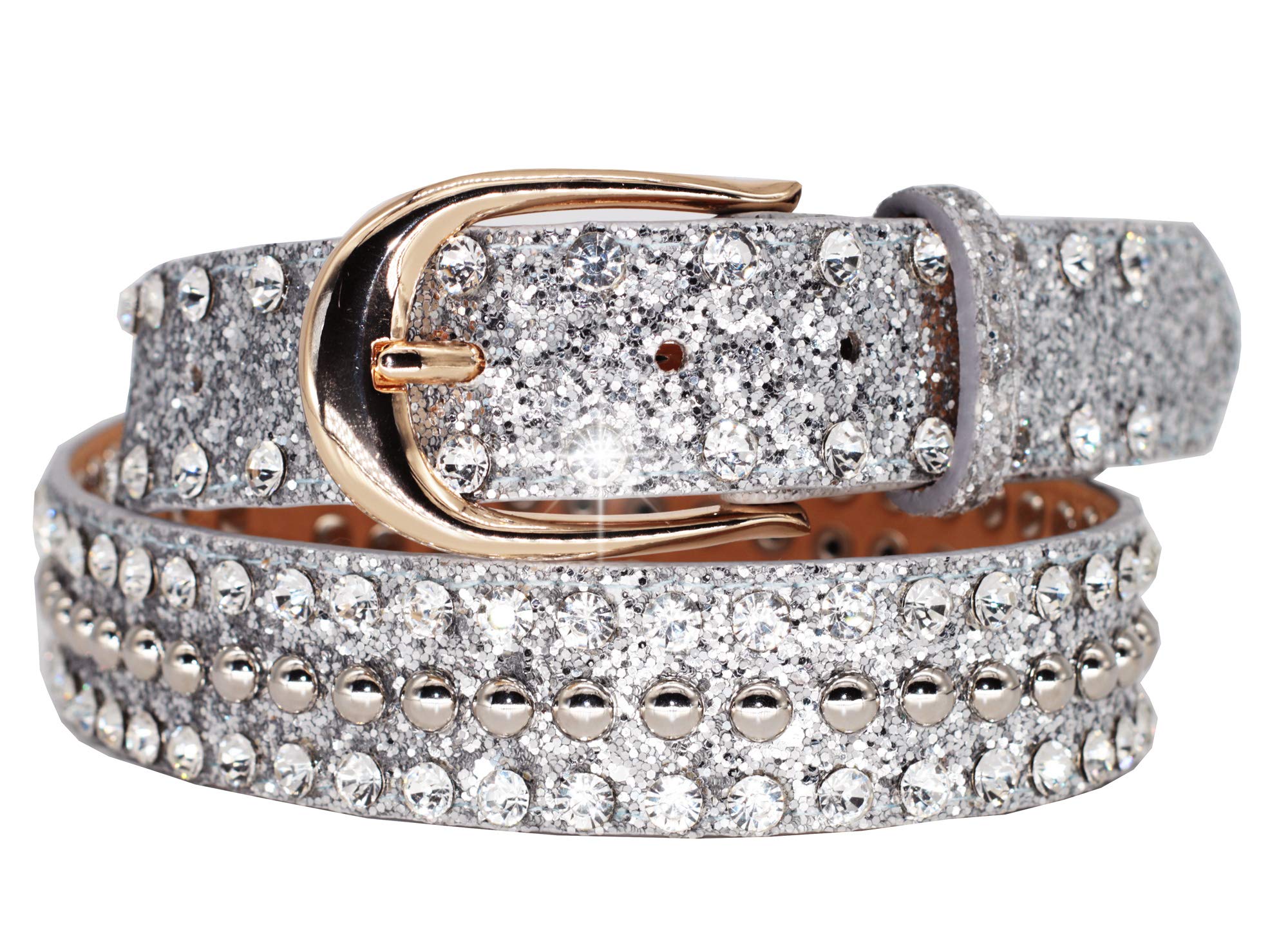silver sparkle belts