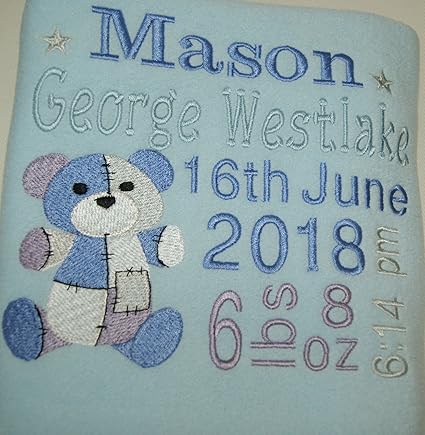 personalised baby blankets with birth details