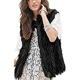 Tanming Women's Fashion Autumn and Winter Warm Short Faux Fur Vests