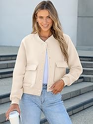 ANRABESS Women Cropped Bomber Jacket 2025 Fashion