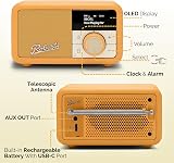 Roberts Revival Petite2 FM/DAB/DAB+ Digital Radio with Bluetooth Sunburst Yellow view 4