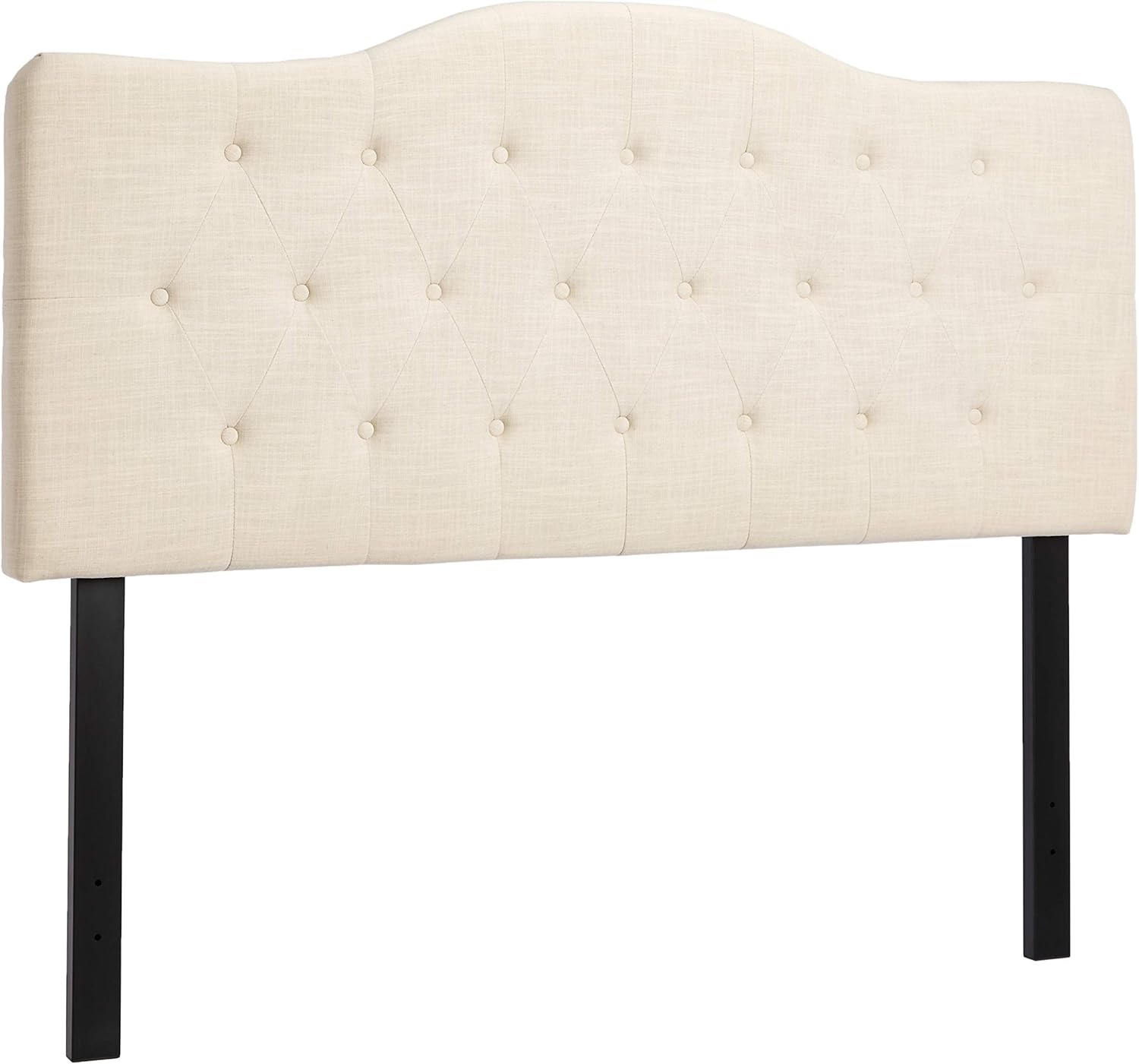 Best Ivory Fabric Queen Tufted Headboard