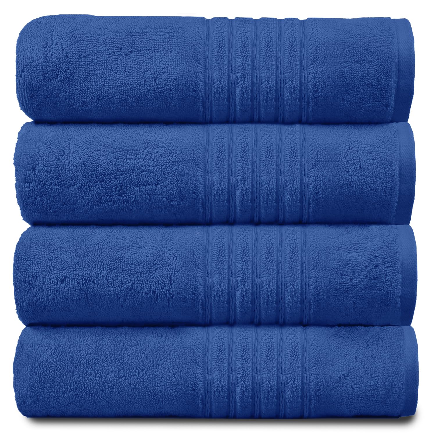 New Hampton Pack of 4 Hand Towel Set, 100% Ringspun Cotton, Extra Absorbent 450 GSM Luxury Towel, Blue, 4PK