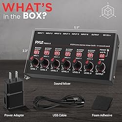 Pyle 6-Channel Wireless BT Streaming Mini Line