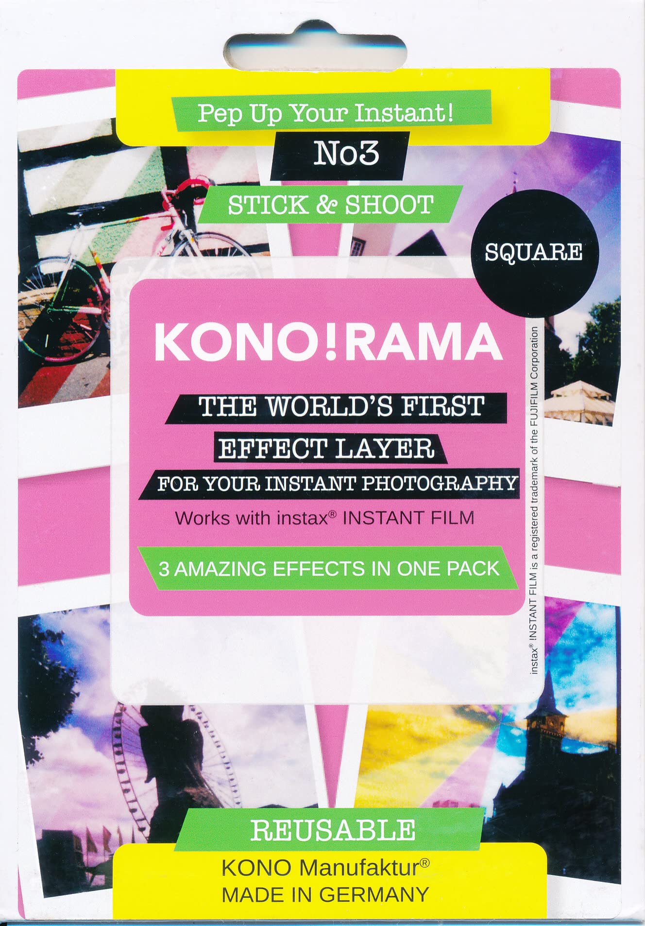 KONO!RAMA 3 Square Filter Set for Fuji Instax Square