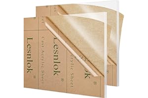 Lesnlok 5 x 7 Acrylic Sheet 1/4 inch Thick 6mm 2 Pieces Clear Plexiglass Sheet, for Sign,Craft, Photo Frame, DIY Display Projects (2, 5" x 7")