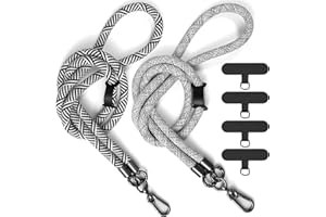 YICHEEY 2 x Phone Lanyard + 4 x Phone Tether Tab, Soft Nylon Crossbody Thick Rope Cell Phone Lanyards Phone Strap