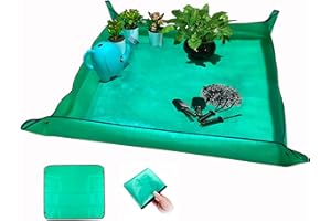 WONDMALL 39.4" x 39.4" Large Plant Repotting Mat for Indoor Plants, Portable and Foldable Gardening mat, Waterproof Transplanting Potting Mat in Garde