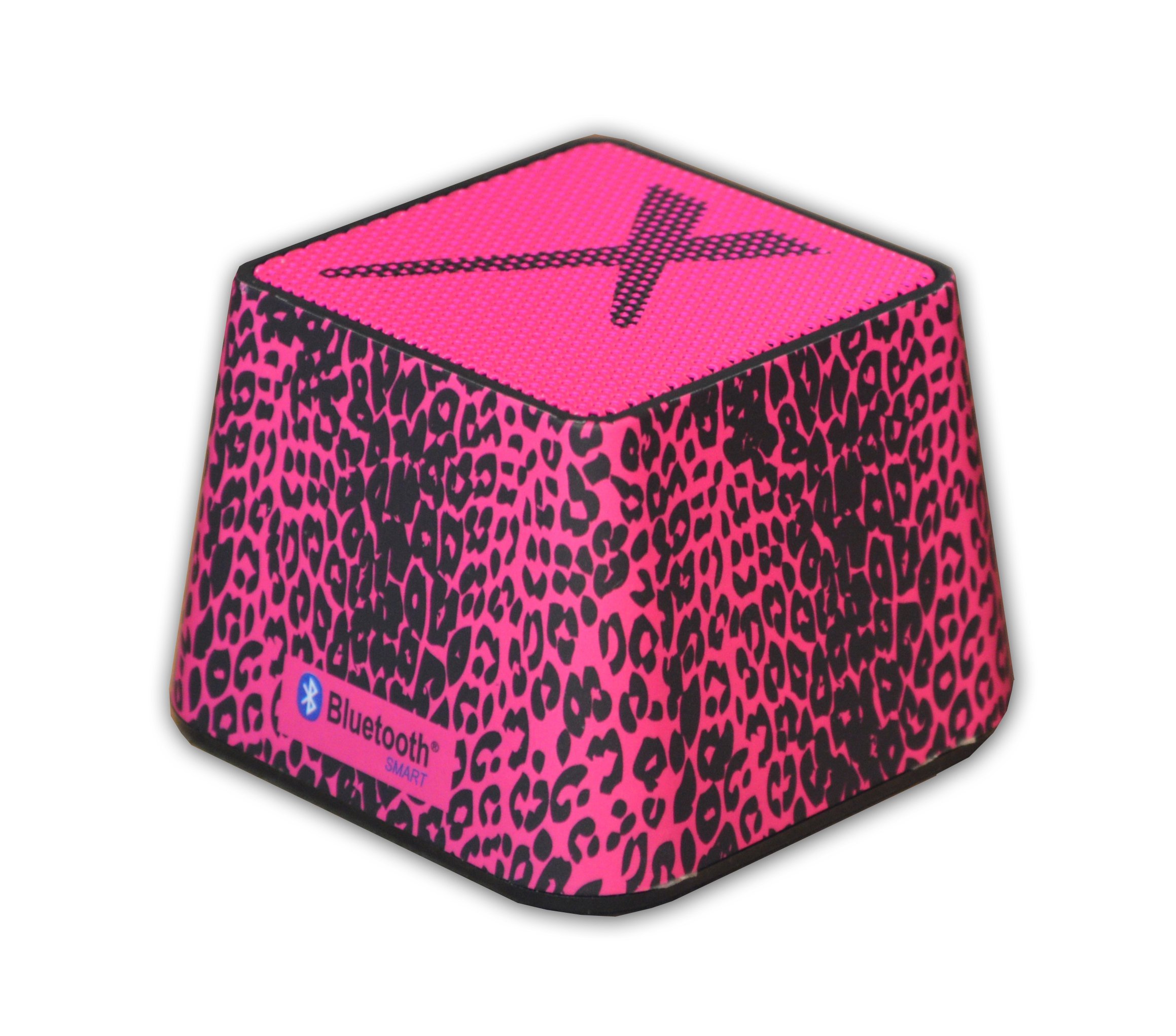 Xit Portable Mini Wireless Bluetooth Speaker in Stylish Hot Pink Leopard, Compatible with iPhone, iPod, s and All Bluetooth Enabled Devices + 360-Degree Sound Output