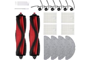 Spofan Replacement Parts for Roborock Q7 M5/M5+, Q7 L5/L5+ Robot Vacuum, 2 Main Brush, 4 Mop Clothes, 4 Filters, 6 Side Brush