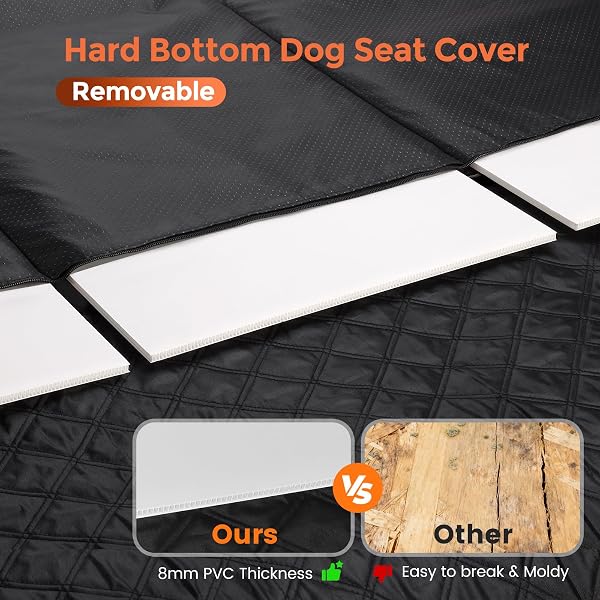 CHIORATREE DOG CAR SEAT COVER FOR BACK SEAT HARD BOTTOM – WATERPROOF BACK SEAT EXTENDER FOR DOGS HOLDS 500 LBS, SCRATCH-PROOF AND ANTI-SLIP DOG HAMMOCK FOR CAR, SUV, SMALL TRUCK, BLACK