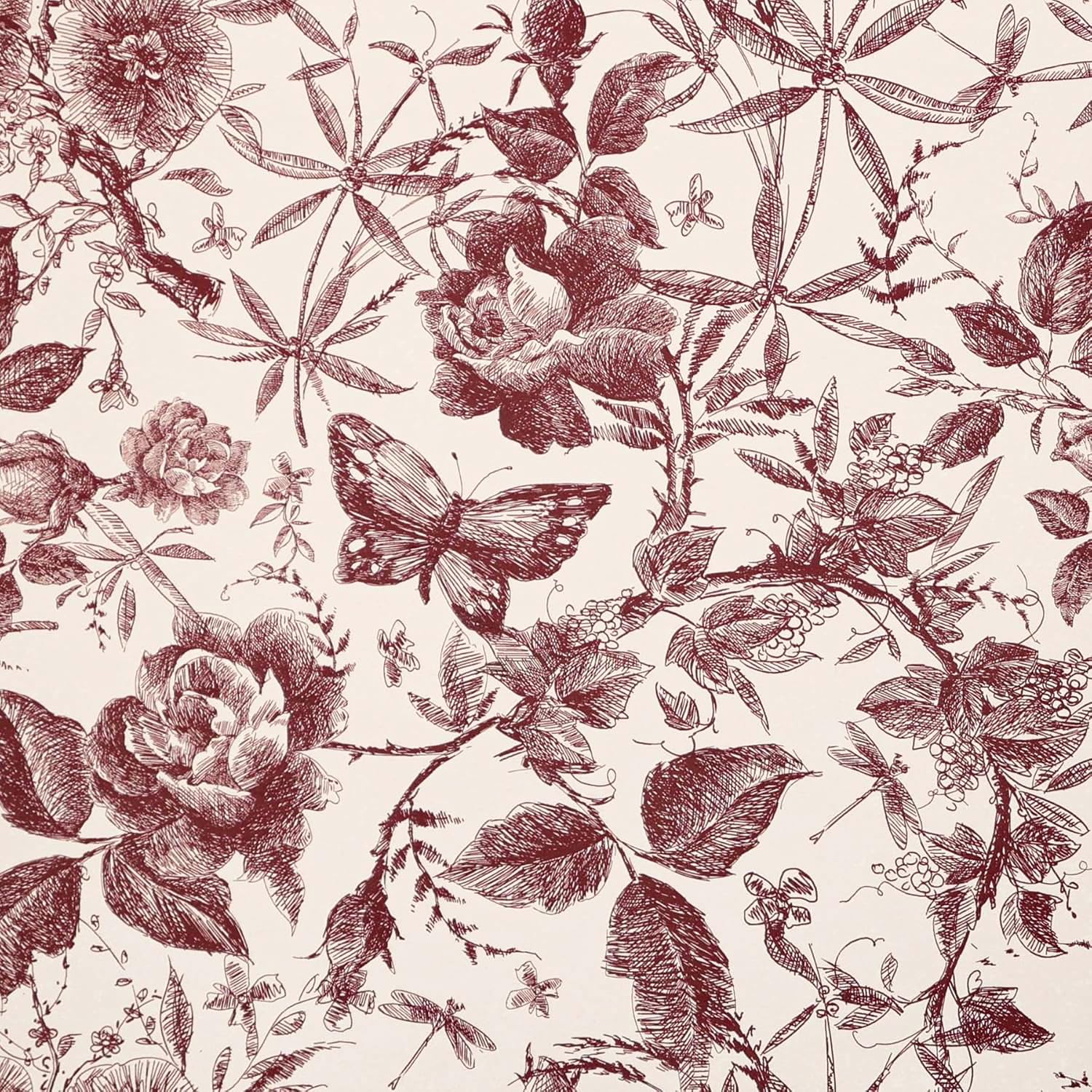 LOVADA Wallpaper Peel and Stick - 15.7x196.8inch Modern Floral Wallpaper, Pink Vinyl, Strong Coverage, Easy to Install & Remove