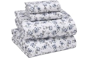Ruvanti Flannel Sheets Queen Size - 100% Cotton Double Brushed Bed Sheets, Deep Pockets 16 Inches Queen Sheet Set, All Season
