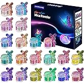 OSBANG 20 Colors Chameleon Mica Powder, 20 * 3g Color Shift Resin Pigment Powder for Epoxy Resin, Painting, Soap Making, Bath Bombs, Candle Making, Slime, Jewelry DIY Accessories(0.1oz/jar)