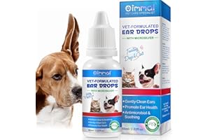 Dog & Cat Ear Cleaning Solution with Swabs - for Gentle Cleansing & Daily Ear Care, Supports Ear Health, 60mL