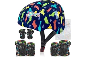 UNICORN CATCHER Kids Helmet, Toddler Bike Helmet with DIY Stickers Unicorn Knee Pads and Elbow Pads Set Adjustable Protective Gear Set for Girls Age 3-5-8 Years fit Roller Skates, Bicycle, Skateboarding, Scooter