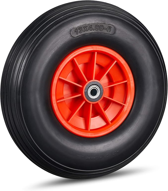 Relaxdays Wheelbarrow Wheel 4.006, Solid Rubber with Plastic Rim, 3