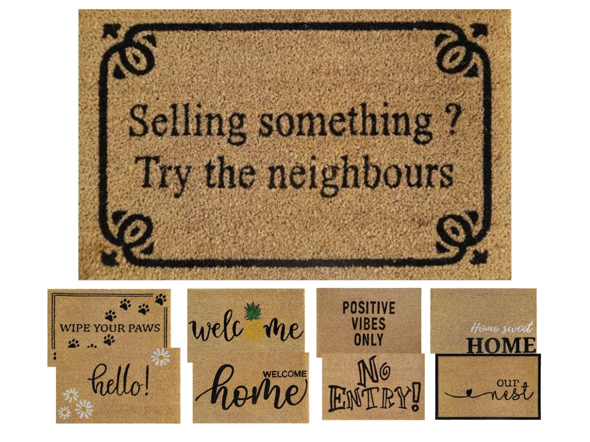 MYPURECORE Coir Door Mat (60x40cm) - Non-Slip & Absorbent, Indoor/Outdoor, Eco-Friendly - Ideal as Front Door, Entrance, Floor, Welcome Mat - Large Size, Dirt Trapper (SELLING SOMETHING)