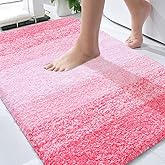 OLANLY Bathroom Rugs Mat 30x20, Extra Soft Absorbent Microfiber Bath Rugs, Rubber Backing, Quick Dry, Machine Washable Bath Mats for Bathroom Floor, Tub and Shower, Home Decor Accessories, Pink