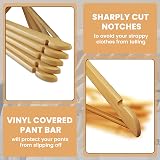 Aspect Wooden Hangers 40 Pack Natural Smooth Notches 360° Hook Pants Bar view 3