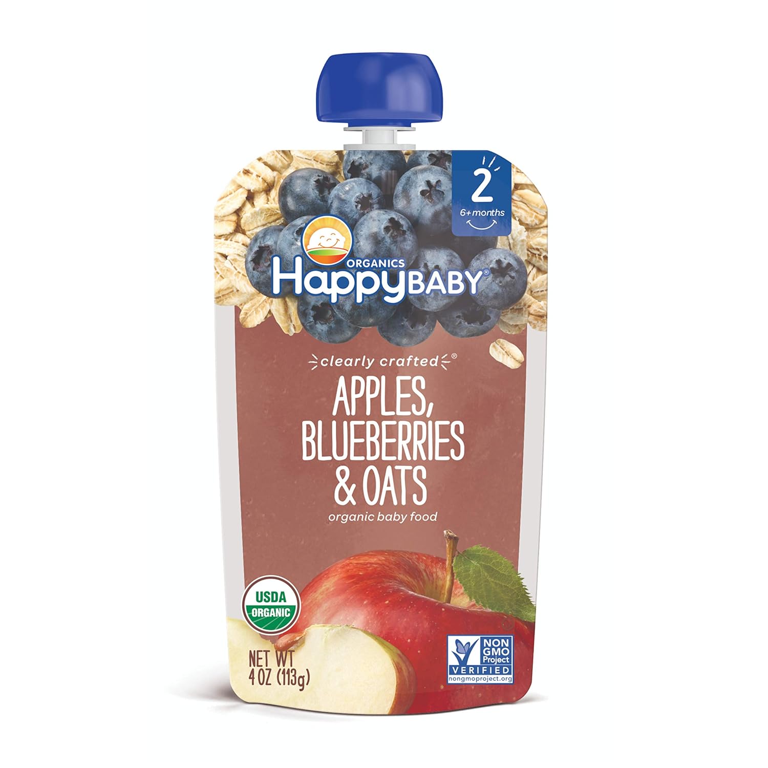 Happy Baby, Organics Apples Blueberries & Oats, 4 oz