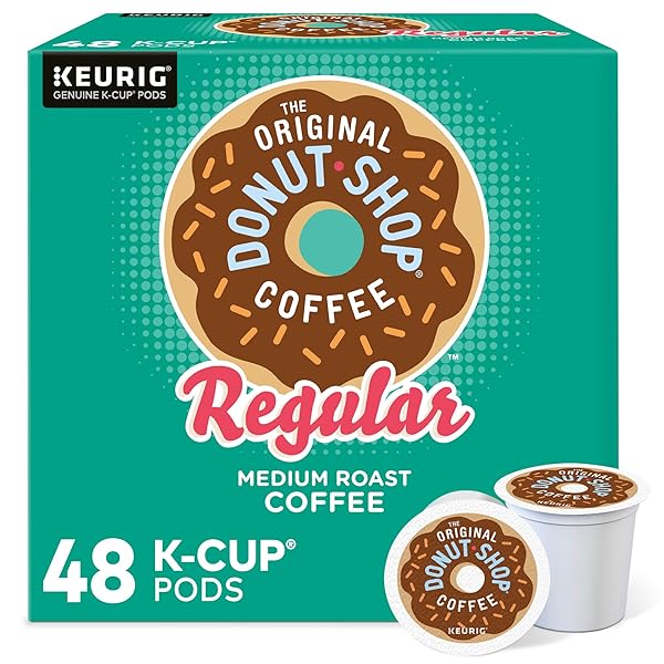 THE ORIGINAL DONUT SHOP REGULAR, SINGLE-SERVE KEURIG K-CUP PODS, MEDIUM ROAST COFFEE PODS, 48 COUNT