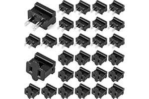 DARLION 30Pcs Christmas Female and Male Slip Plug, Vampire Plugs SPT-1, Electrical Light Plug End for Party Outdoor Indoor, Christmas Light Blinker Plugs Black