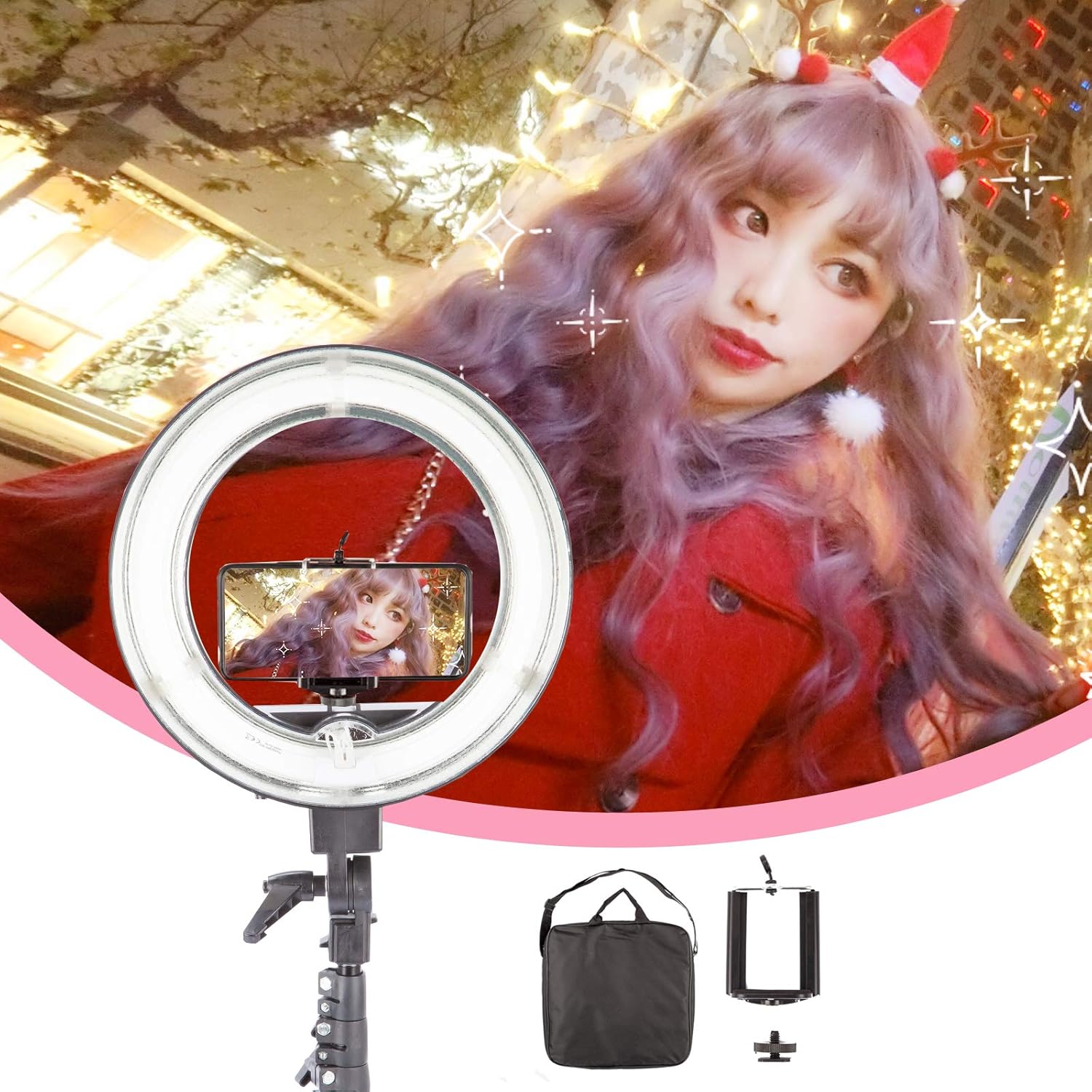 Ring Light 14inch Studio Fluorescent Photo Video Camera Smartphone 5500K 40w Portable Halo Dimmable Beauty Light - Image 3