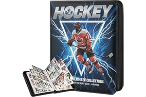 Hockey Card Binder with Sleeves, 900 Pockets Trading Card Binder, 9-Pocket 3-Ring Collector Album with 50 Removable Double-Sided Sleeves, Waterproof Sport Card Folder, Canadian Style Gift for Boys - 1