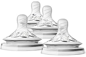 Philips Avent Natural Baby Bottle Newborn Flow Nipple, 0M+, 4pack, Flow 1, SCF651/43