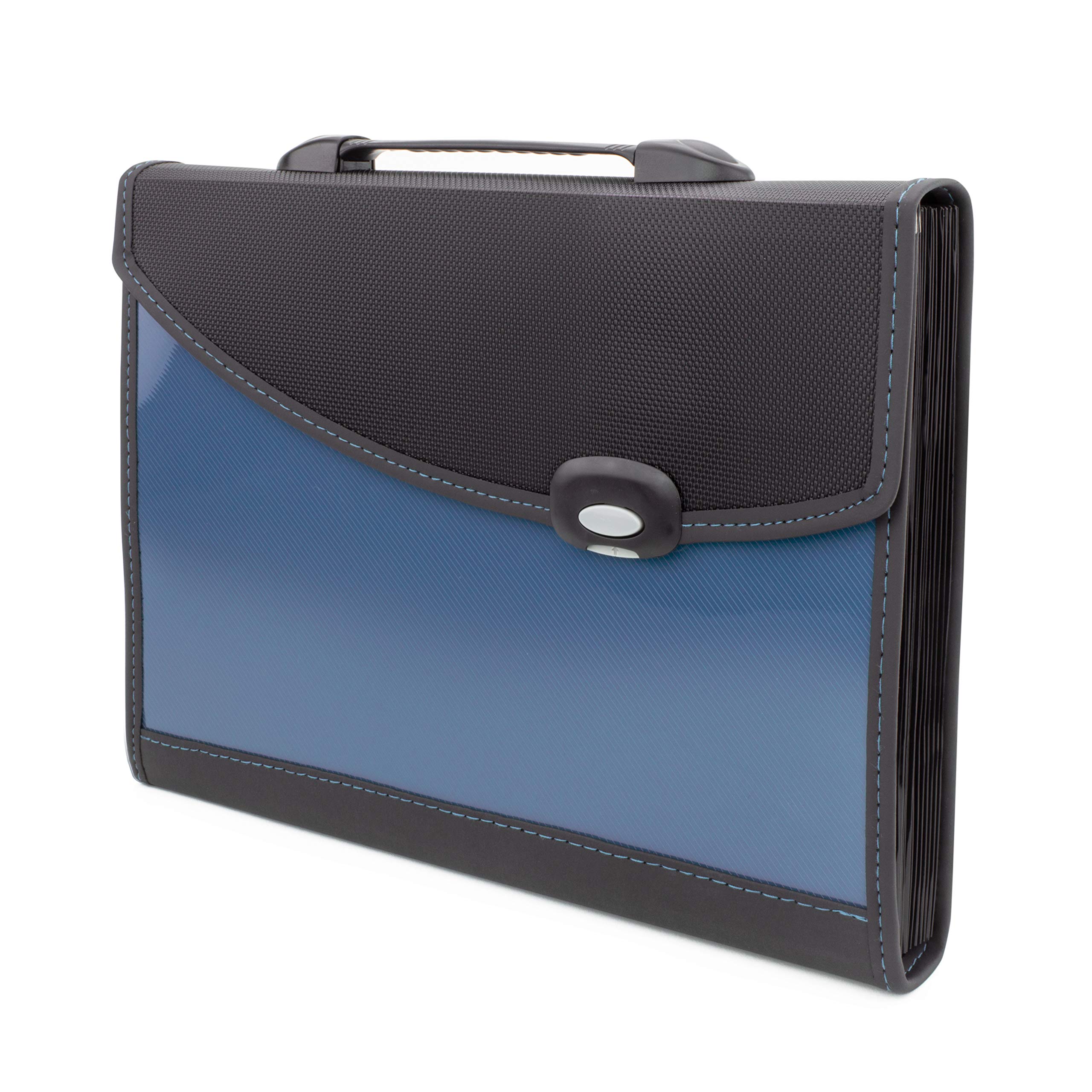 Rapesco 0670 A4+ Designer Expanding File with Handle, 24 Compartments, Blue