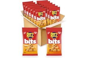 RITZ Bits Cheese and Spicy Queso Cheese Sandwich Crackers Variety Pack, Snacks for Kids and Adults, Lunch Snacks, 12-3 oz Bags