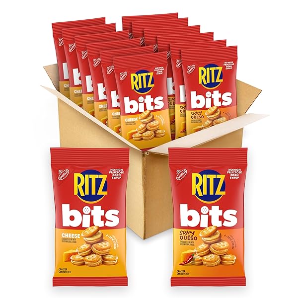 RITZ BITS CHEESE AND SPICY QUESO CHEESE SANDWICH...
