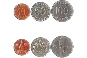 HOBBY OF KINGS Set of 3 Coins from South Korea: 10, 50, 100 Won. 1982-2019