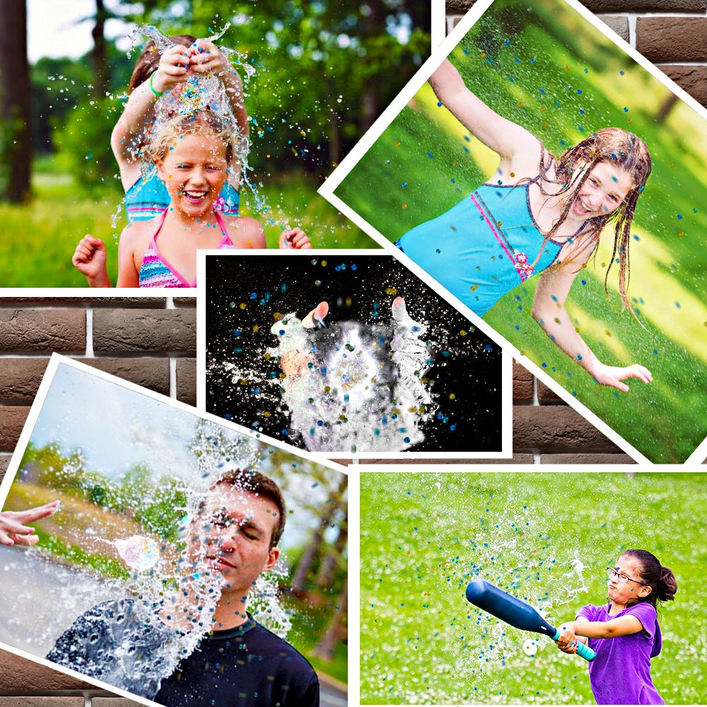 water balloon fight with water beads super soaker 