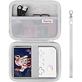 Supmay Hard Carrying Case for G350/RG35XX Pro/RG40XXV/RG405V/RG406V Retro Handheld Game Console, Retro Game Travel Storage Holder with Mesh Bag for SD Card, USB Charging Cable, User Manual, Grey