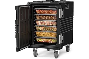CAMMOO 95QT Non-Electrical Catering Food Warmers with Swivel Casters, 304 Stainless Steel Latch, Insulated Food Carrier for 6