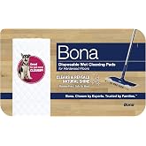 Bona Hardwood Floor Disposable Wet Cleaning Pads - 12 cleaning pads per pack - unscented - Use with Bona Mops - Residue-Free Floor Cleaning Solution for Wood Floors