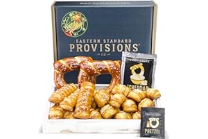 Eastern Standard Provisions “Holly Jolly” Holiday Gift Box, Freshly Baked Meticulously Crafted Gourmet Soft Pretzel, Premium Variety Pack