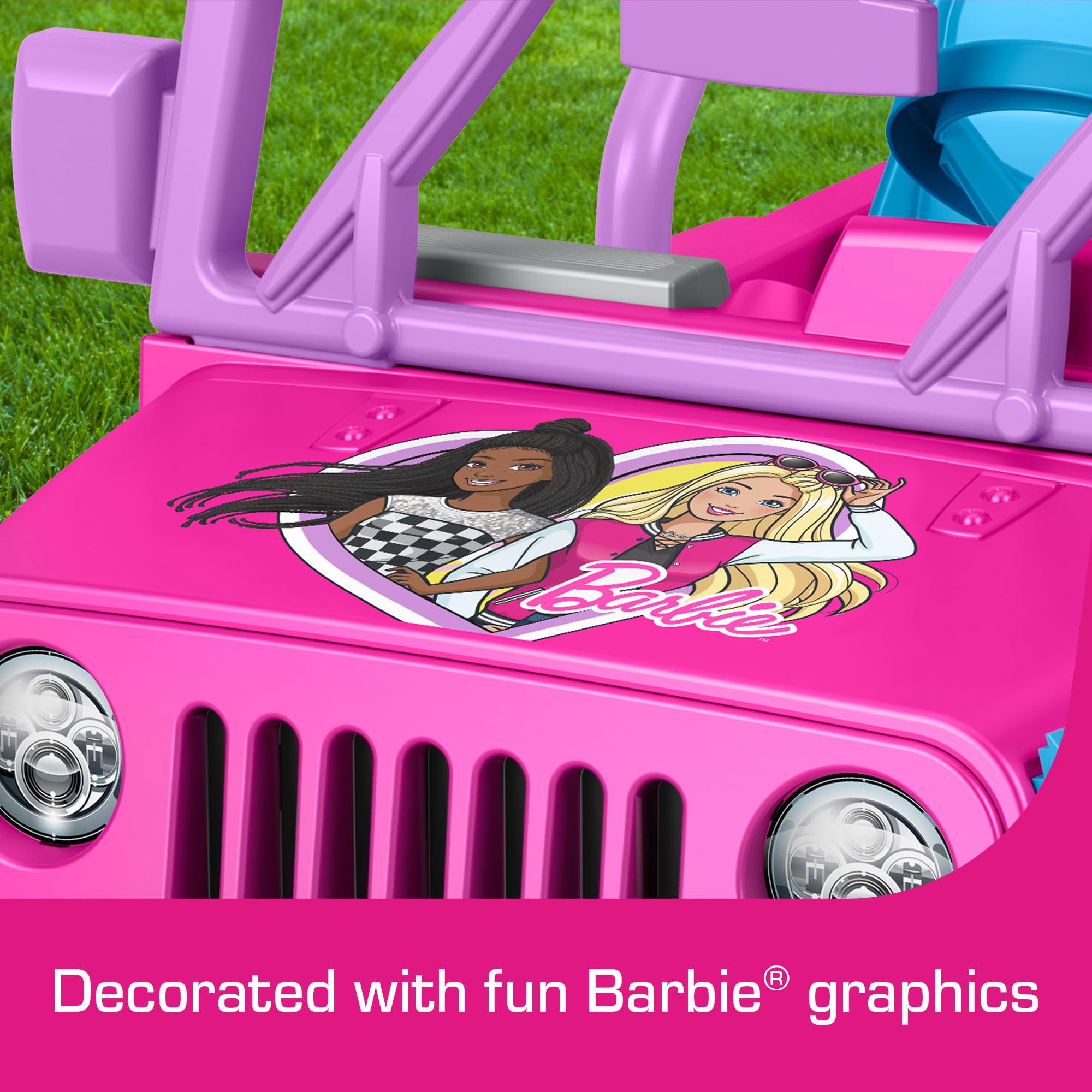 Mua Power Wheels Barbie Jeep Wrangler Ride-On Toy with Music, Battery ...
