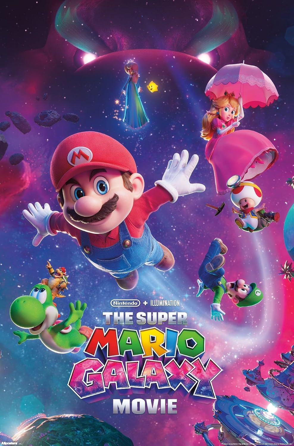 Nintendo The Super Mario Galaxy Movie (2026) - Key Art Wall Poster, 34L" x 22.4W", Unframed Version