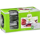 Ball Mason Wide Mouth Half Pint Jars - 8oz - 4 Jars Per Box