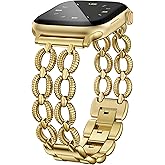 Minyee Compatible with Apple Watch Band 41/40/38/44/45/46/49/42mm Women, Dressy Pretty Metal Strap Double Chain Twisted Designer Fancy link Bracelet for iWatch Series 11 10 9 Ultra SE 8 7 6 5 4 3 2 1